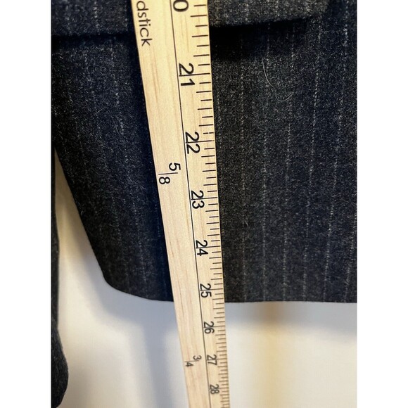 Michael Kors Collection Womens Sz 12 Gray Plaid Wool Pinstripe Blazer Jacket - Picture 4 of 7